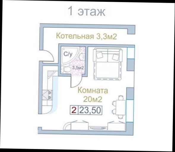 1-к квартира, 20 кв.м, 13 эт.