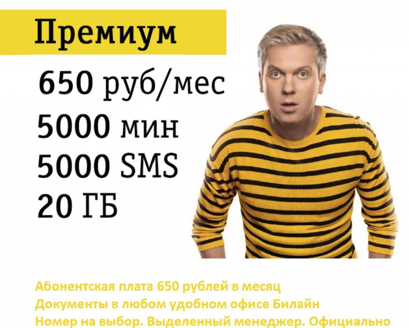 Безлимитный тариф Билайн без роуминга по всей России