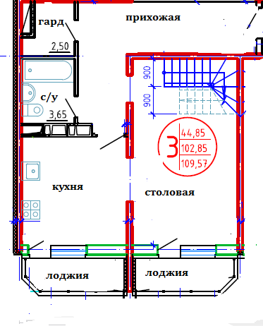 Двухярусная квартира в сданном доме