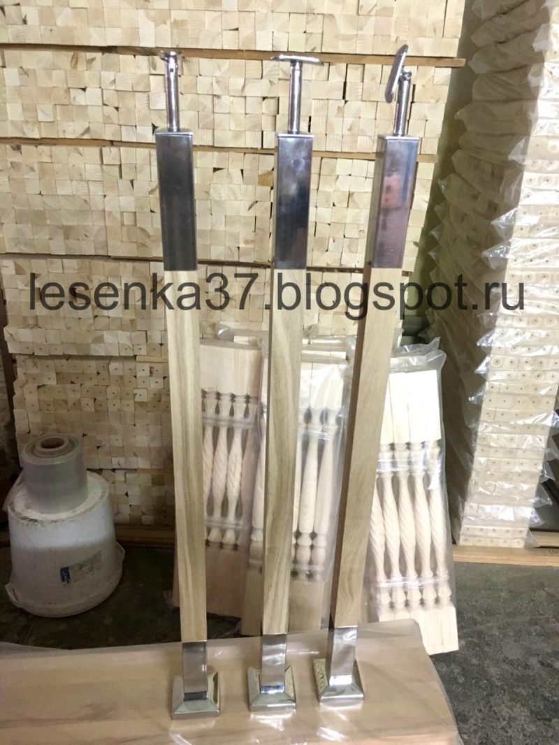 Балясины из дерева и металла, комбинированные.